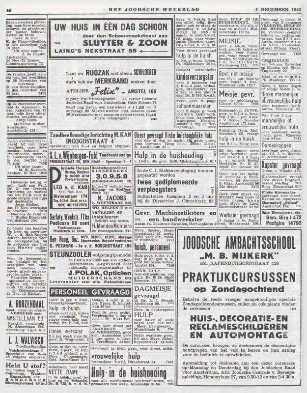 Advertentiepagina uit 1943